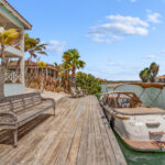 Boat moored at the Ocean Breeze dock, Bonaire