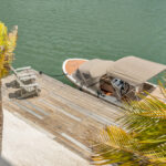 The boat and dock seen from above, Ocean Breeze Bonaire