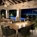 @The Breeze villa Bonaire, veranda dining evening